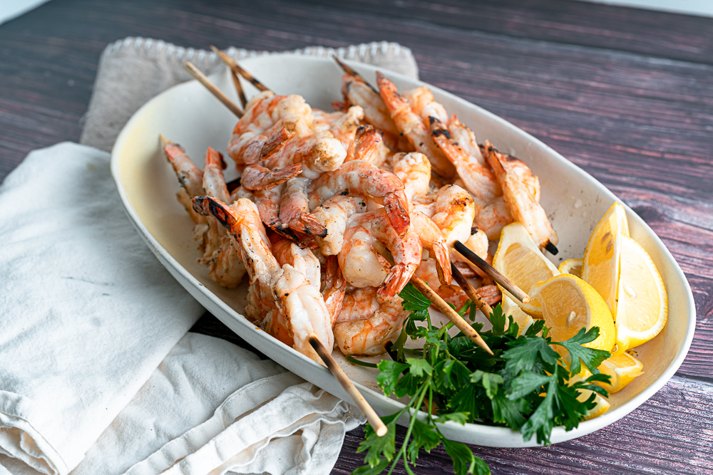 Grilled Shrimp with a Lemon Garlic Butter Sauce | The Addy Bean