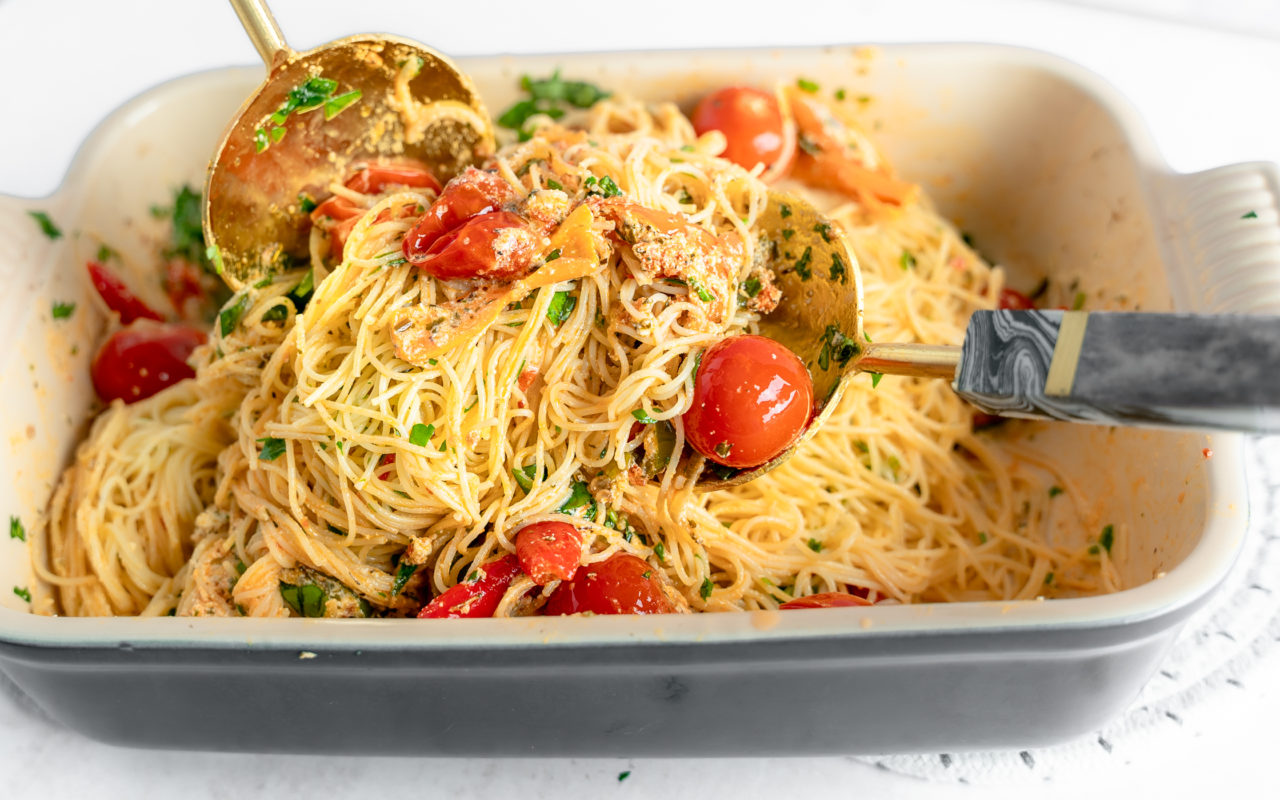 Pasta with Goat Cheese Bake The Addy Bean