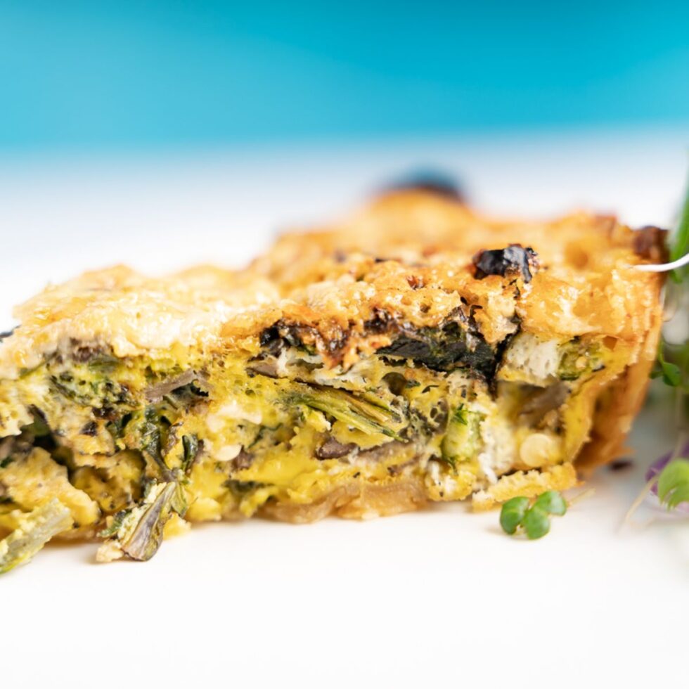 Pink Oyster Mushroom Quiche The Addy Bean