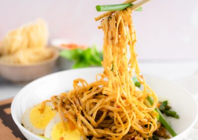 Noodles with Spicy Tahini Stir Fry Sauce