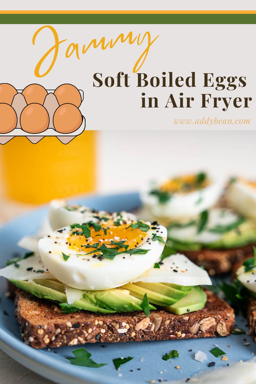 Quick Jammy Soft Boiled Eggs in Air Fryer The Addy Bean