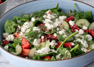 Easy Spinach Strawberry Goat Cheese Salad