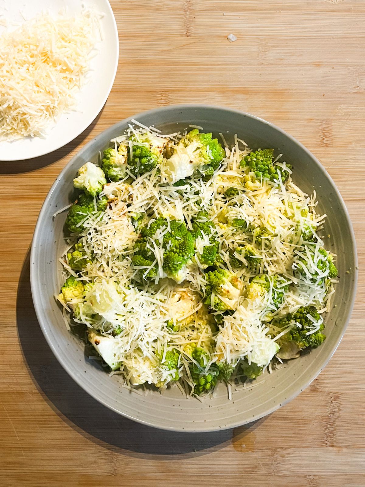 Simple Roasted Romanesco with Lemon, Garlic, and Parmesean | The Addy Bean